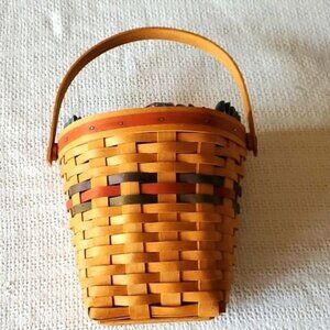 Longaberger Vintage 1993 Handwoven Handled Autumn Harvest Basket w Liners